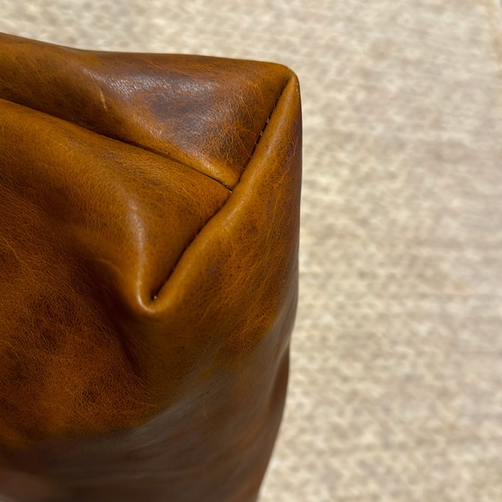 Go Forth Goods Avery Leather Tote Bag- Mini Crossbody- color: Peanut Bison - Picture 5 of 10